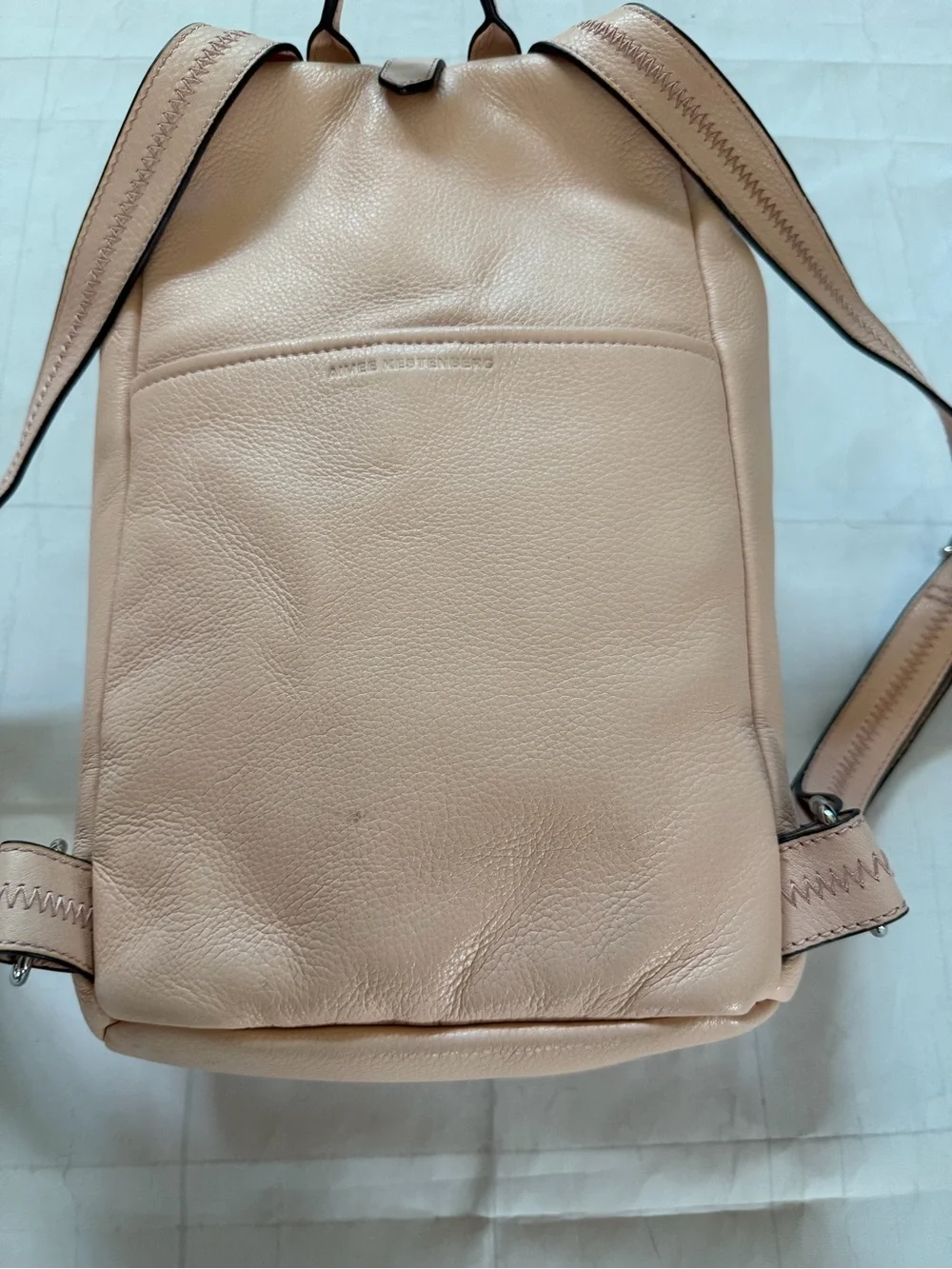 Aimee Kestenberg Blush Leather Backpack with Center Zip